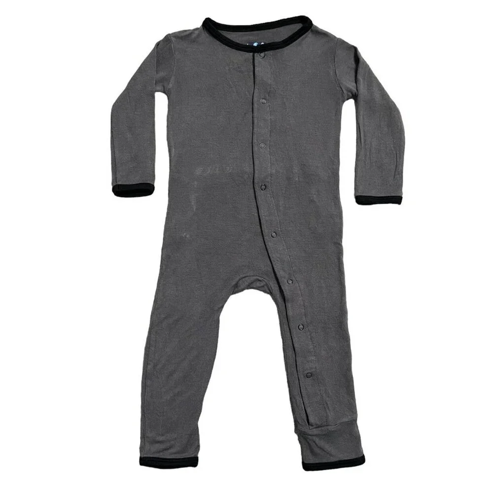 Kickee Pants 12-18m Bamboo Stone Bird Appliqué Coverall Sleeper